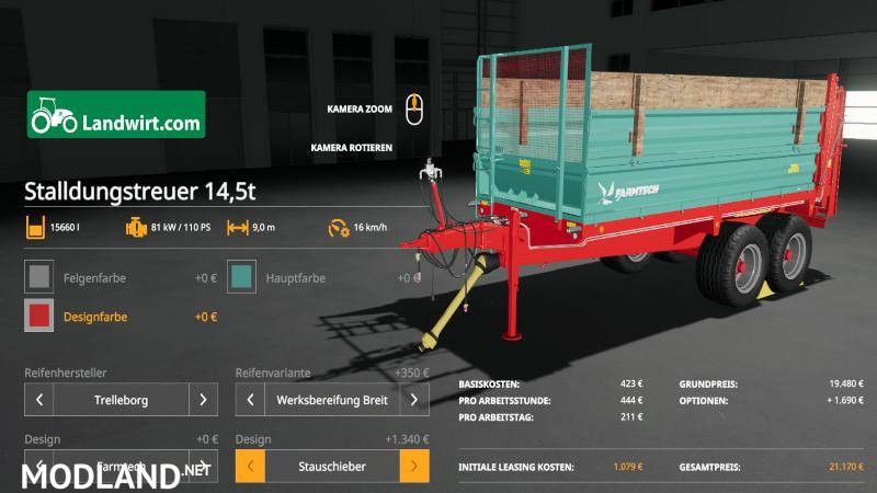 Manure spreader set 14t
